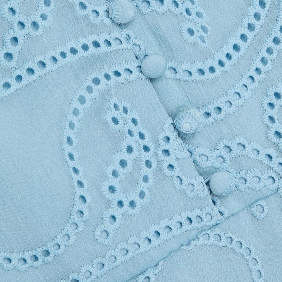 EUC ALICE + OLIVIA ROSETTE SWEETHEART NECK RUFFLE MINI DRESS SZ 10 SOLD OUT - Picture 6 of 11